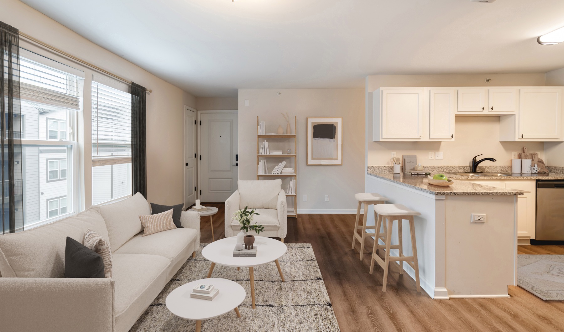 Bright and Open Livingroom with Kitchen